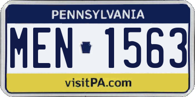 PA license plate MEN1563
