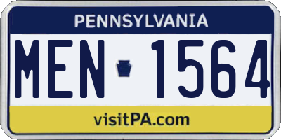 PA license plate MEN1564