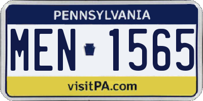 PA license plate MEN1565