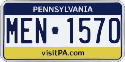 PA license plate MEN1570