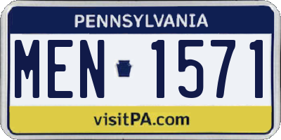 PA license plate MEN1571