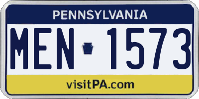 PA license plate MEN1573