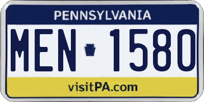 PA license plate MEN1580