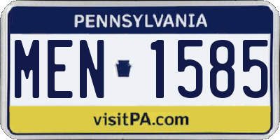 PA license plate MEN1585