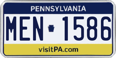 PA license plate MEN1586