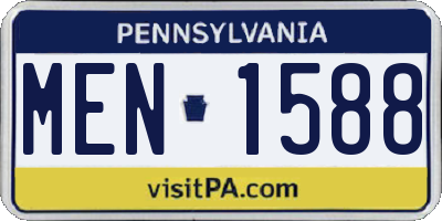 PA license plate MEN1588