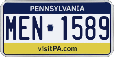 PA license plate MEN1589
