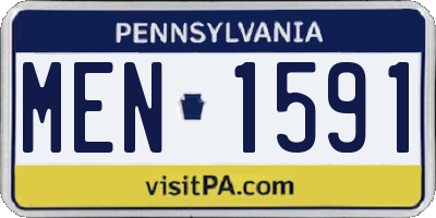 PA license plate MEN1591