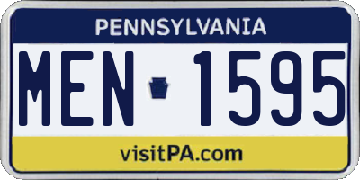 PA license plate MEN1595