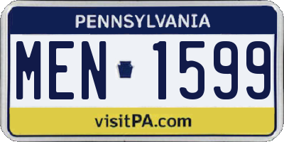 PA license plate MEN1599