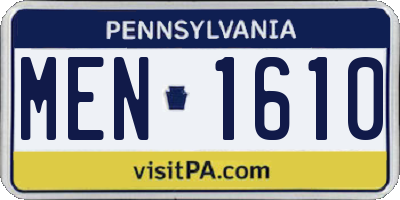 PA license plate MEN1610