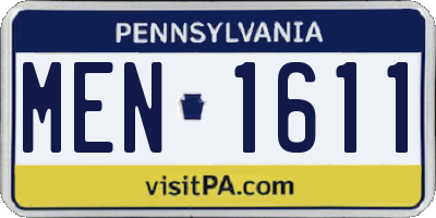 PA license plate MEN1611