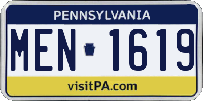 PA license plate MEN1619
