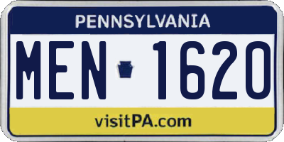 PA license plate MEN1620