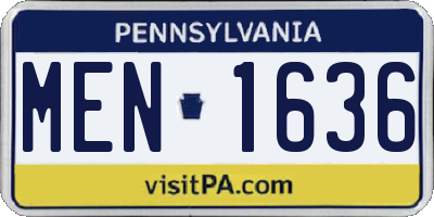 PA license plate MEN1636