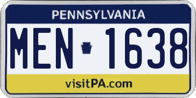 PA license plate MEN1638
