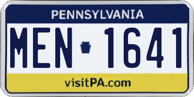 PA license plate MEN1641