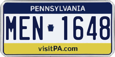 PA license plate MEN1648