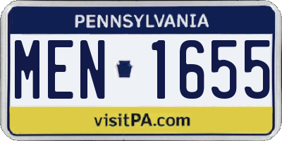 PA license plate MEN1655