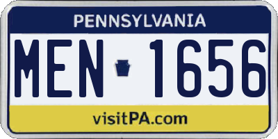 PA license plate MEN1656