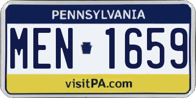 PA license plate MEN1659