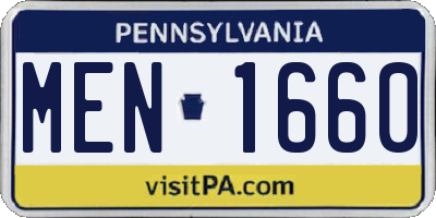 PA license plate MEN1660