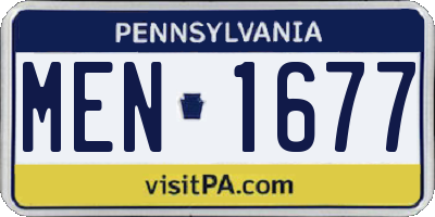 PA license plate MEN1677