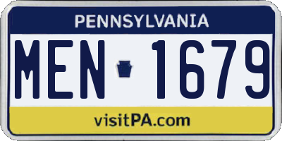 PA license plate MEN1679