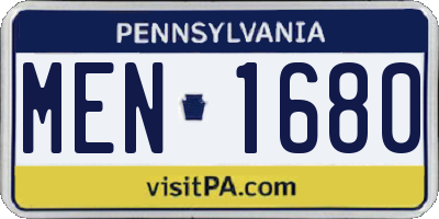 PA license plate MEN1680