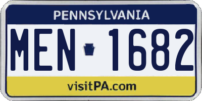 PA license plate MEN1682