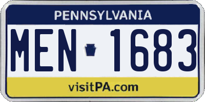 PA license plate MEN1683