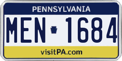 PA license plate MEN1684