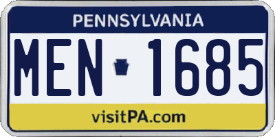 PA license plate MEN1685