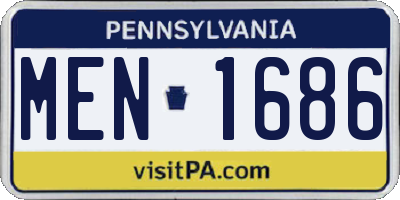 PA license plate MEN1686