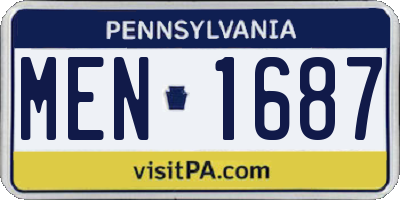 PA license plate MEN1687