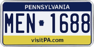 PA license plate MEN1688