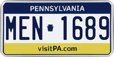 PA license plate MEN1689