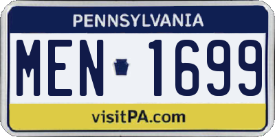 PA license plate MEN1699