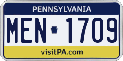 PA license plate MEN1709