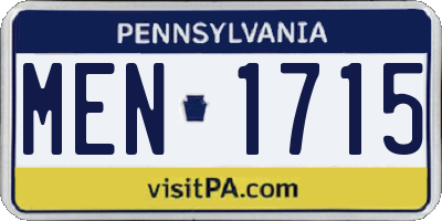PA license plate MEN1715