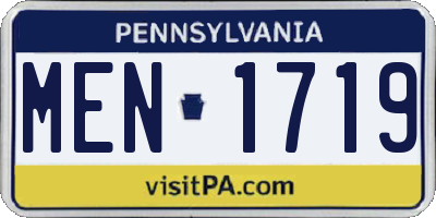 PA license plate MEN1719