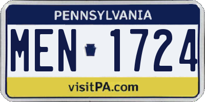 PA license plate MEN1724