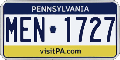 PA license plate MEN1727