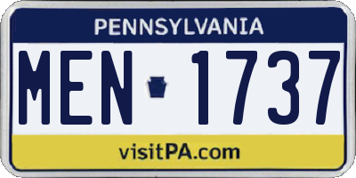 PA license plate MEN1737
