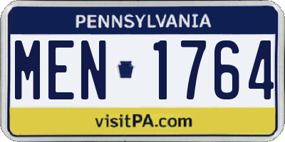 PA license plate MEN1764
