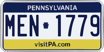 PA license plate MEN1779