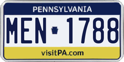 PA license plate MEN1788