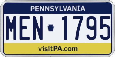 PA license plate MEN1795