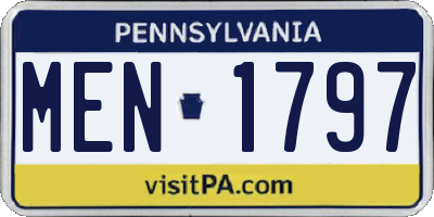 PA license plate MEN1797