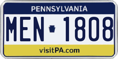 PA license plate MEN1808